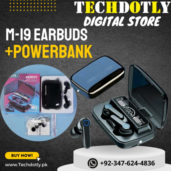 M19 TWS Wireless Bluetooth Earbuds and powerbank