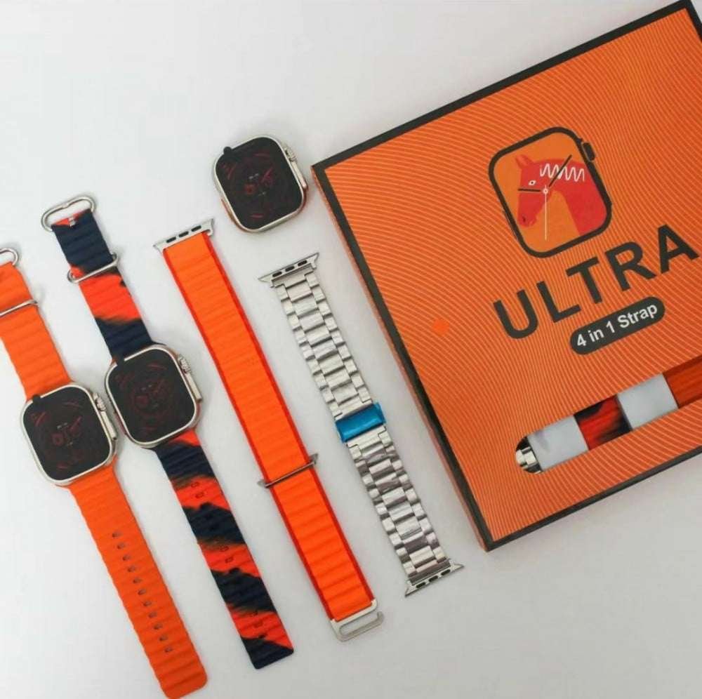 Watch 8 Ultra 4 In 1 Straps Smart Watch - Techdotly.pk